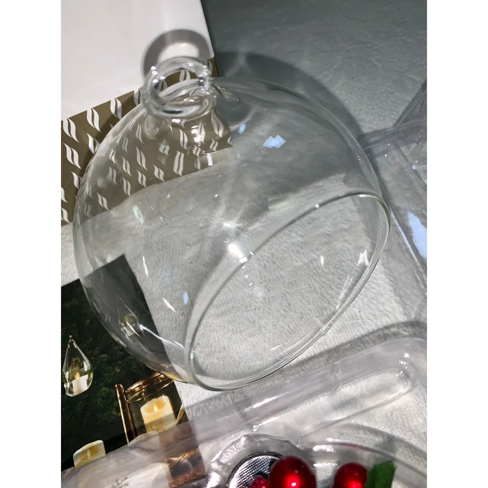 Luminara Real Flame-Effect Candle Berry Ornament Glass Globe Votive Timer CR2450